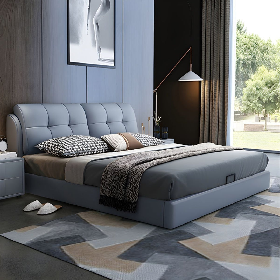 Serena Arc Curve Leather Upholstered Bed