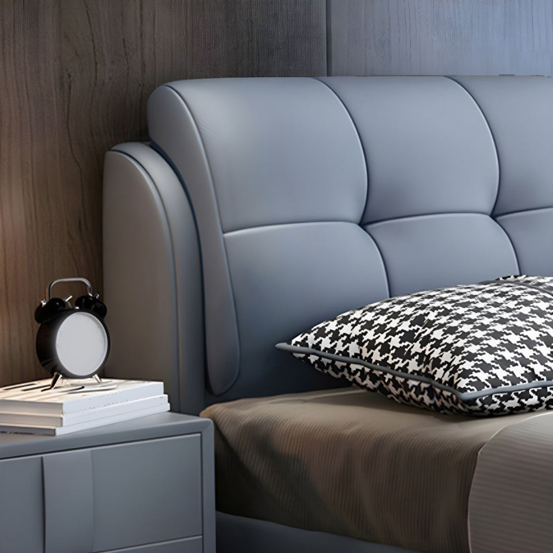 Serena Arc Curve Leather Upholstered Bed