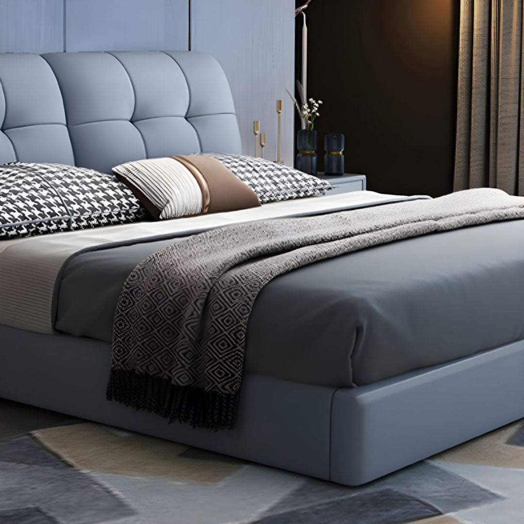 Serena Arc Curve Leather Upholstered Bed