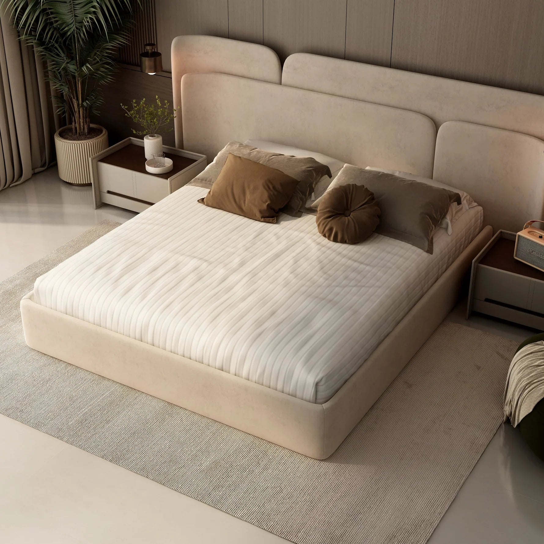Elara Modern Italian Leather Bed