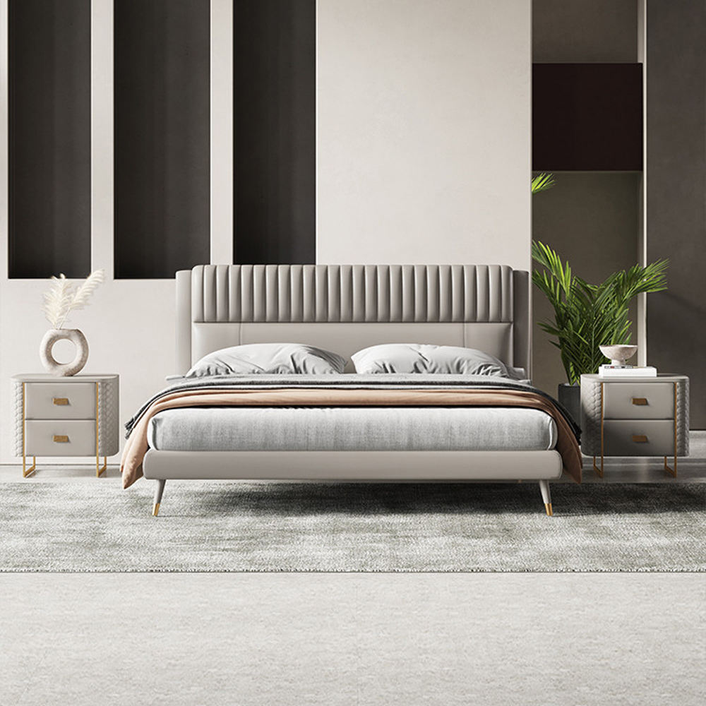 Modern bedroom with a gray