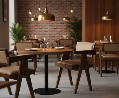 Elara Teak Wooden Cushion Restaurant Dining Chair