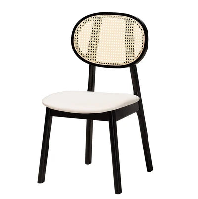 Nordic Haven Rattan Upholstered Dining Chair