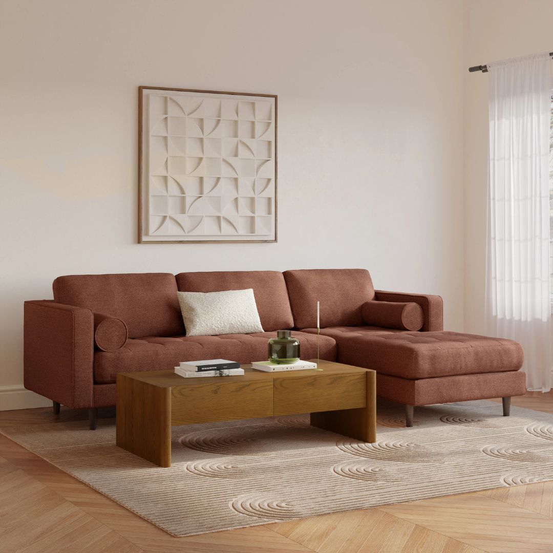 Rustic Blend Premium L-Shaped Sectional Sofa
