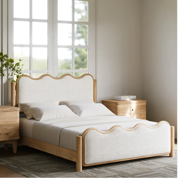 Solidwood Crest Upholstered Bed