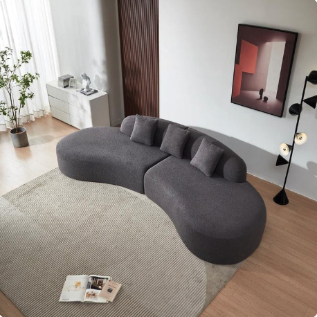 Sculpted Arc Contemporary Sofa