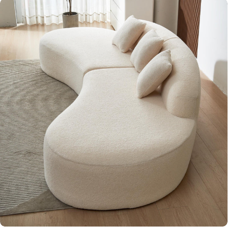 Sculpted Arc Contemporary Sofa