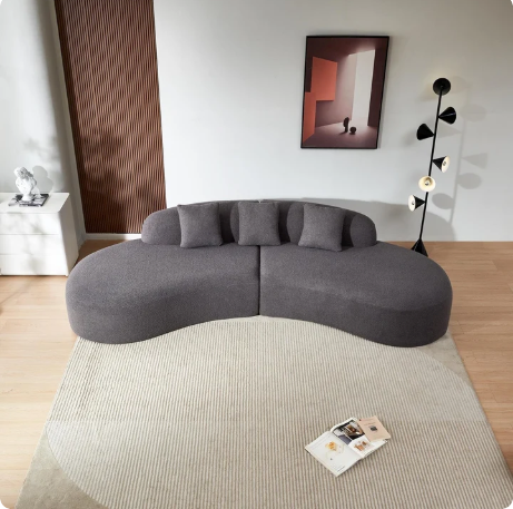 Sculpted Arc Contemporary Sofa