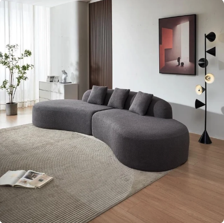 Sculpted Arc Contemporary Sofa
