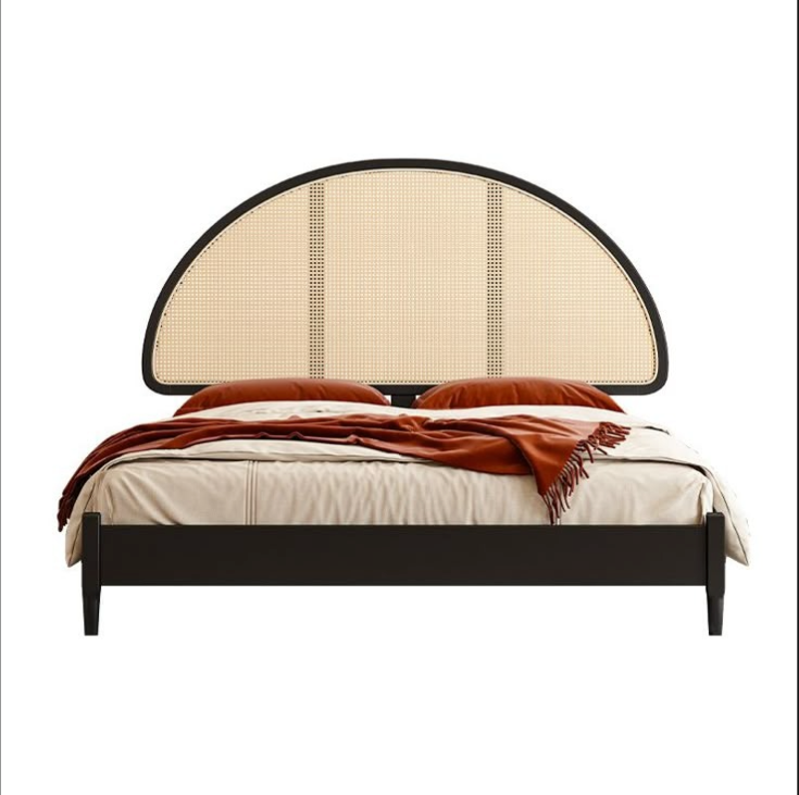 Elara Arched Rattan Cane Platform Bed
