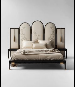 Elowen Triptych Upholstered Bed