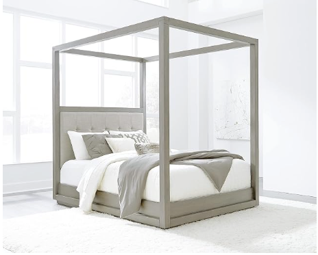 Oxford Solid-Wood Canopy Queen Bed