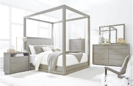 Oxford Solid-Wood Canopy Queen Bed