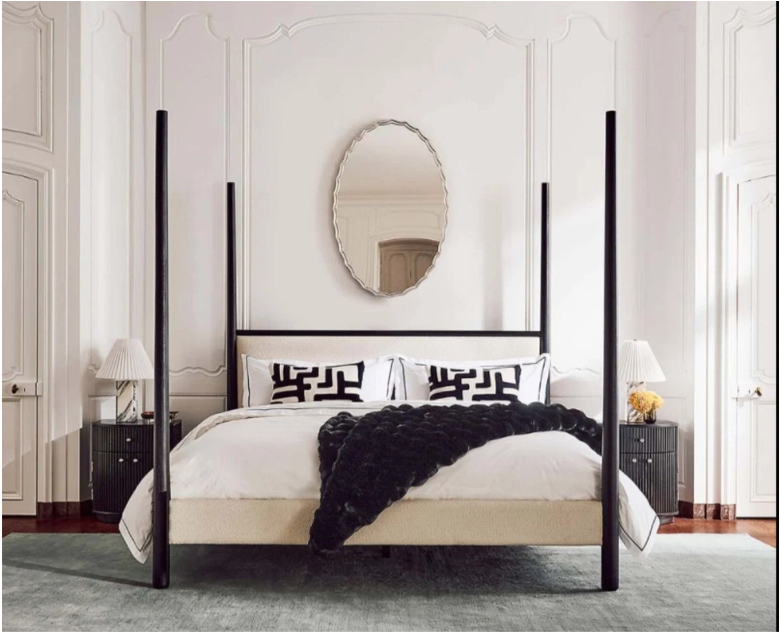 Versailles Royale King Poster Bed - Black