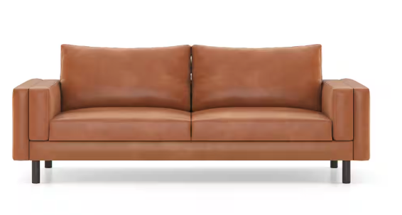 Caspian 3 Seater Leatherette Sofa in Tan Finish