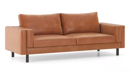 Caspian 3 Seater Leatherette Sofa in Tan Finish