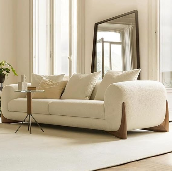 Modern Classic 3+2 Seater Boucle Beige Chesterfield Sofa Set