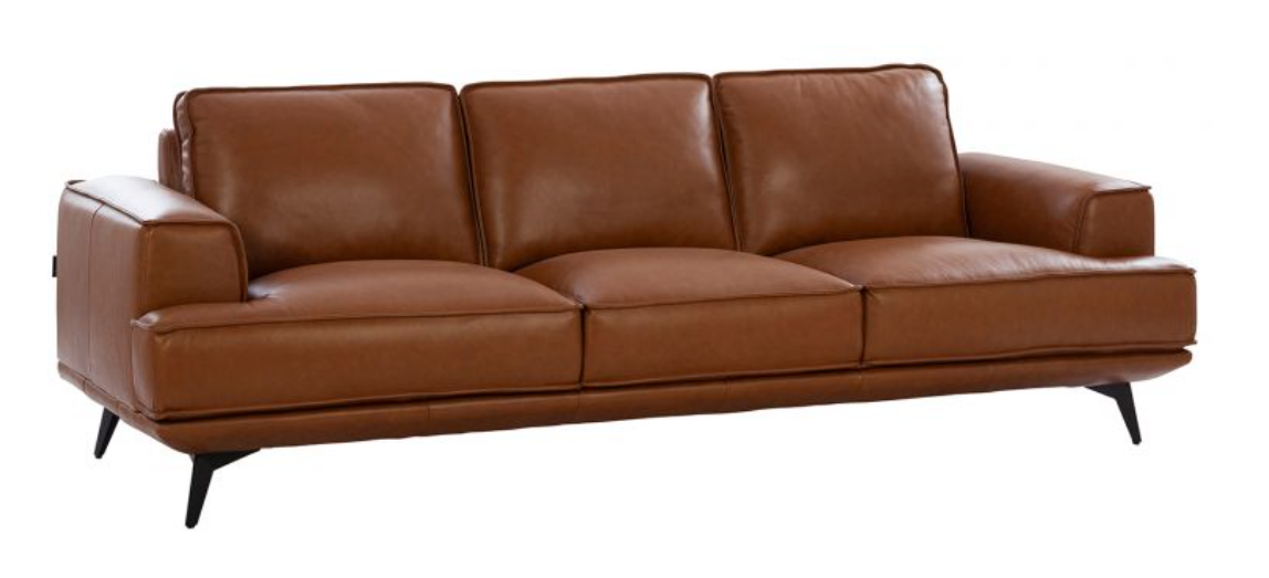 Cavero 3+2 Seater Italian Genuine Leather Sofa Set – Cognac Tan
