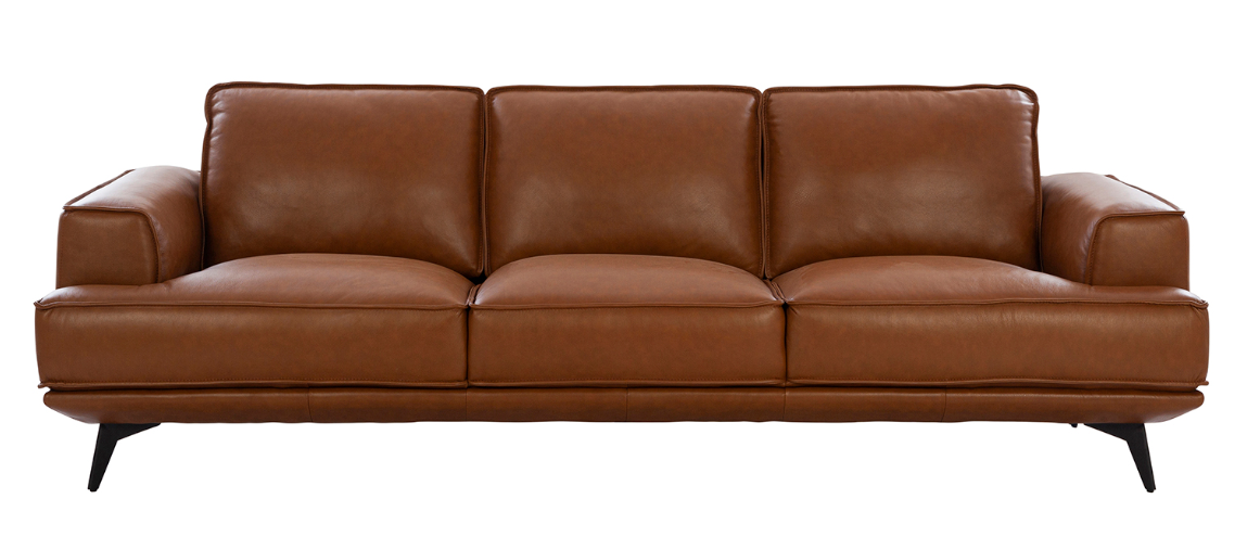 Cavero 3+2 Seater Italian Genuine Leather Sofa Set – Cognac Tan