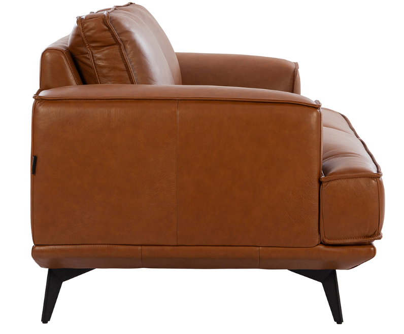 Cavero 3+2 Seater Italian Genuine Leather Sofa Set – Cognac Tan