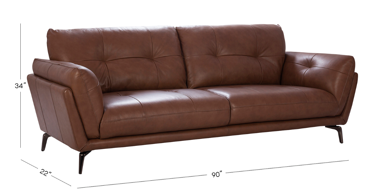 Aurelio 3+2 Seater Italian Genuine Leather Sofa Set – Sahara Tan