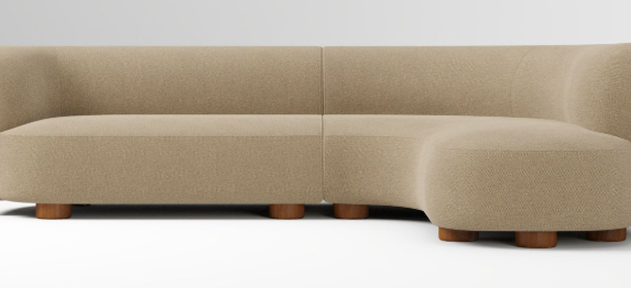 Lorenzo 2-Piece Wedge Chaise Sectional, Camel