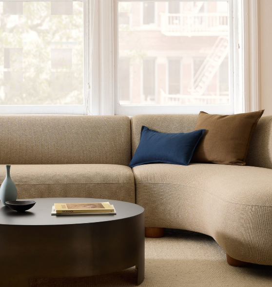 Lorenzo 2-Piece Wedge Chaise Sectional, Camel