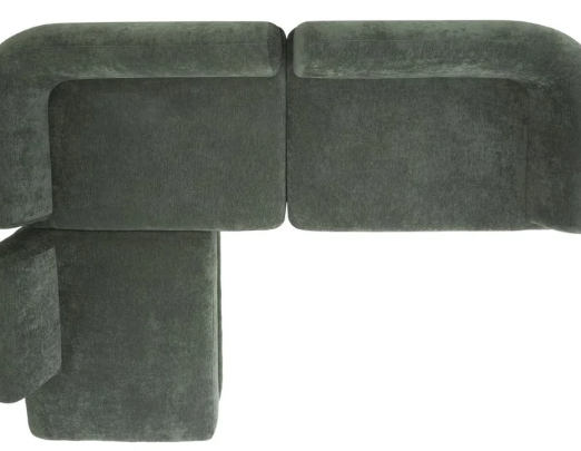 Olivia 7 Seater Olive Green Upholstered L-Shape Sectional Sofa