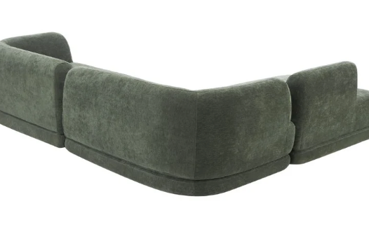 Olivia 7 Seater Olive Green Upholstered L-Shape Sectional Sofa