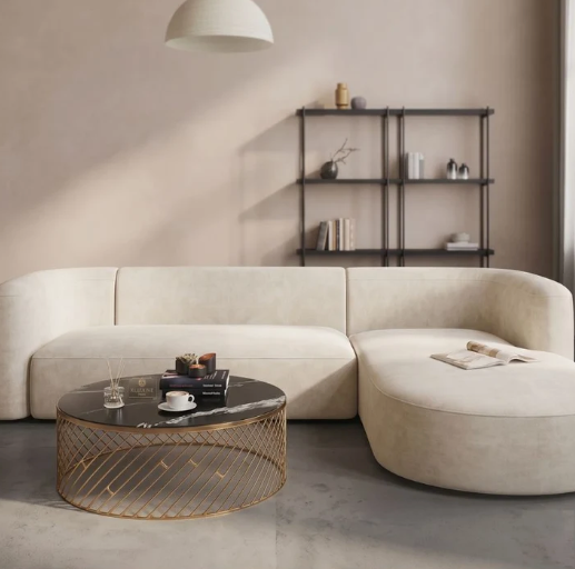 Aurelia 3 Seater Curved L-Shape Sectional Sofa