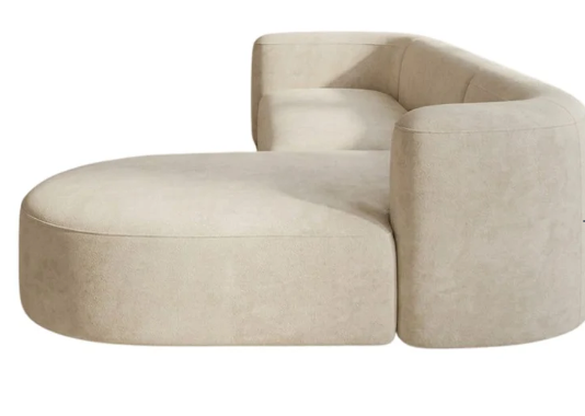 Aurelia 3 Seater Curved L-Shape Sectional Sofa