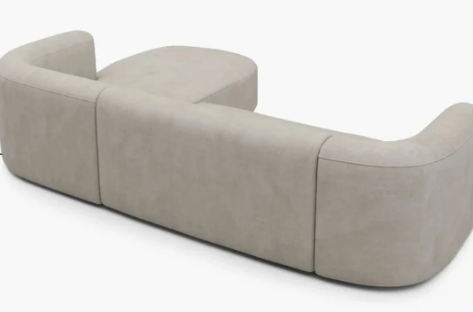 Aurelia 3 Seater Curved L-Shape Sectional Sofa