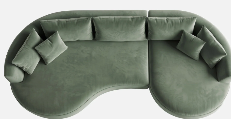 Aurelia 3 Seater Curved L-Shape Sectional Sofa