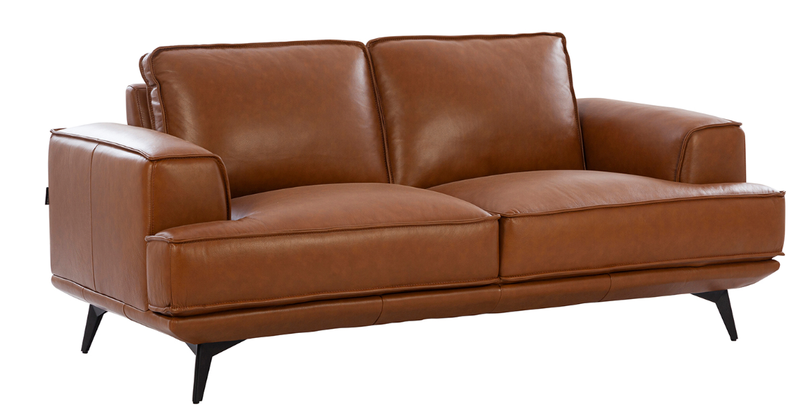 Verano 2 Seater Genuine Leather Sofa – Cognac Tan