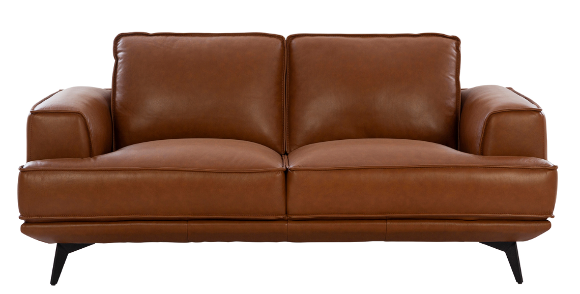 Verano 2 Seater Genuine Leather Sofa – Cognac Tan