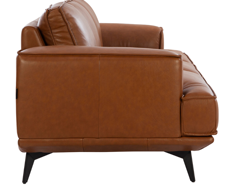 Verano 2 Seater Genuine Leather Sofa – Cognac Tan