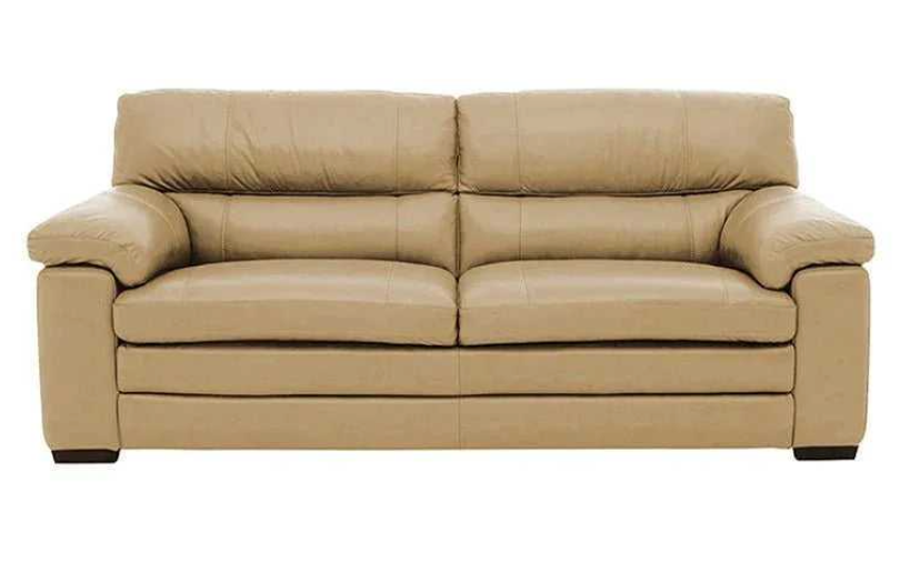 Slouch 2 Seater Leatherette Sofa – Beige