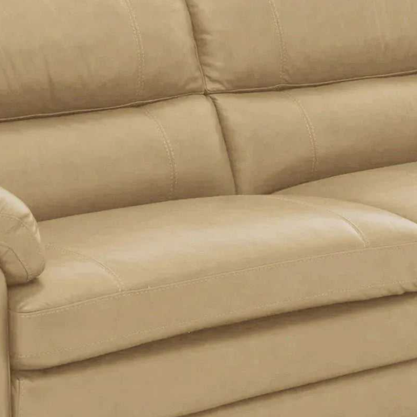 Slouch 2 Seater Leatherette Sofa – Beige