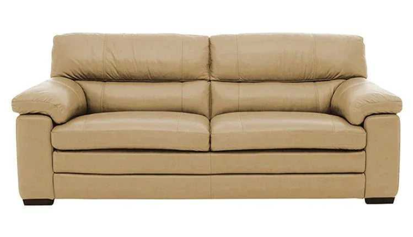 Slouch 2 Seater Leatherette Sofa – Beige