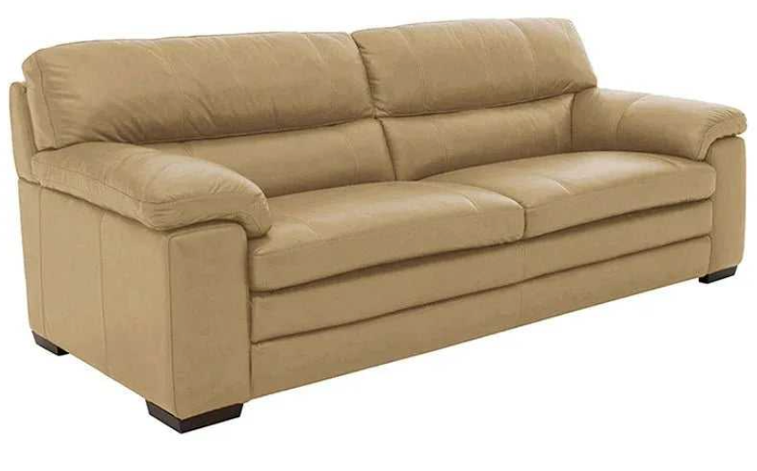Slouch 2 Seater Leatherette Sofa – Beige