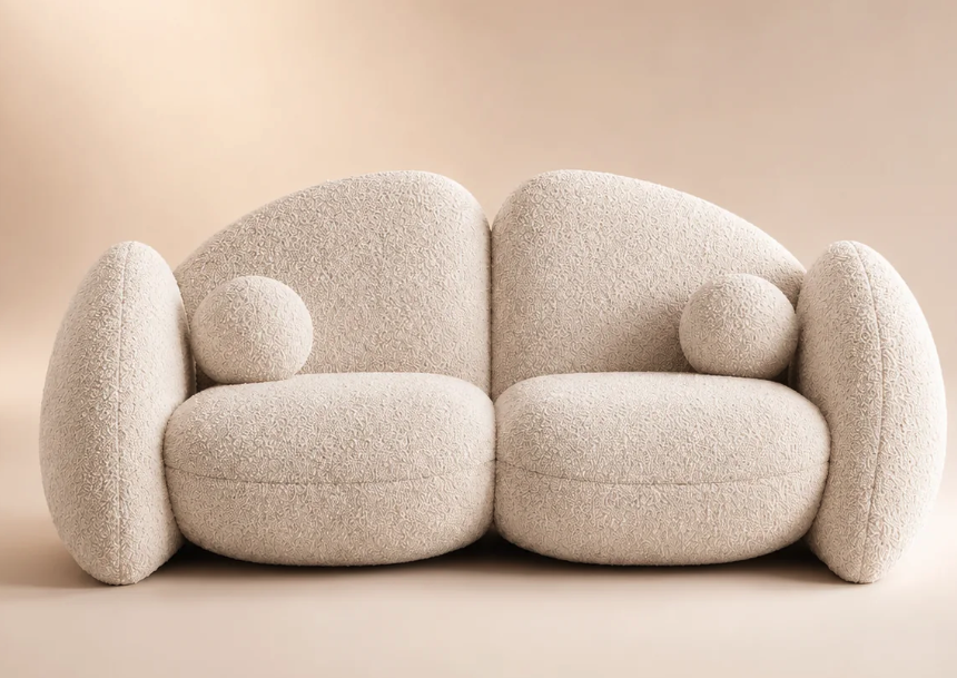 Rumi Modern Wabi Sabi Pebble Sofa