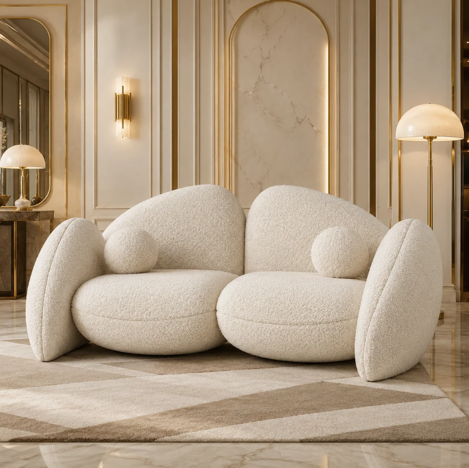 Rumi Modern Wabi Sabi Pebble Sofa