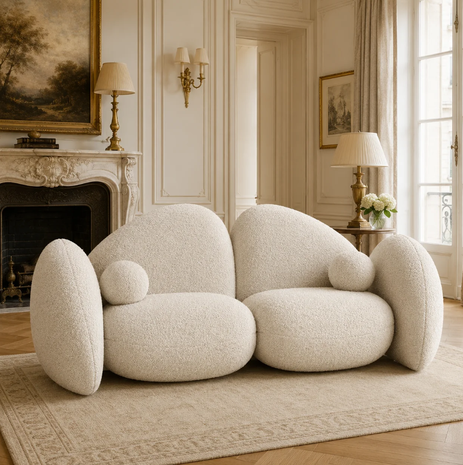 Rumi Modern Wabi Sabi Pebble Sofa