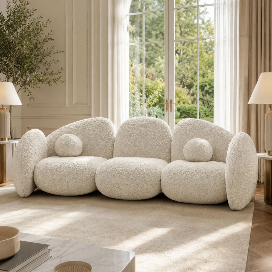 Rumi Modern Wabi Sabi Pebble Sofa