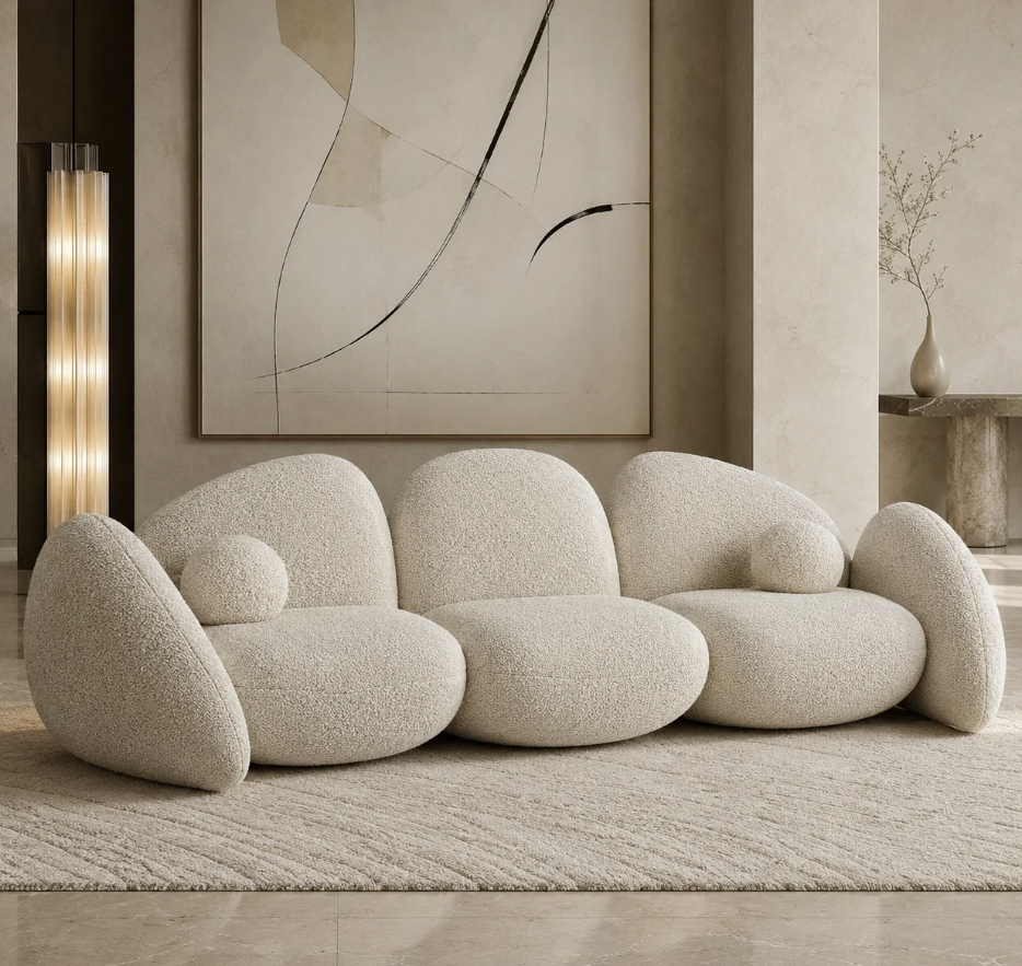 Rumi Modern Wabi Sabi Pebble Sofa