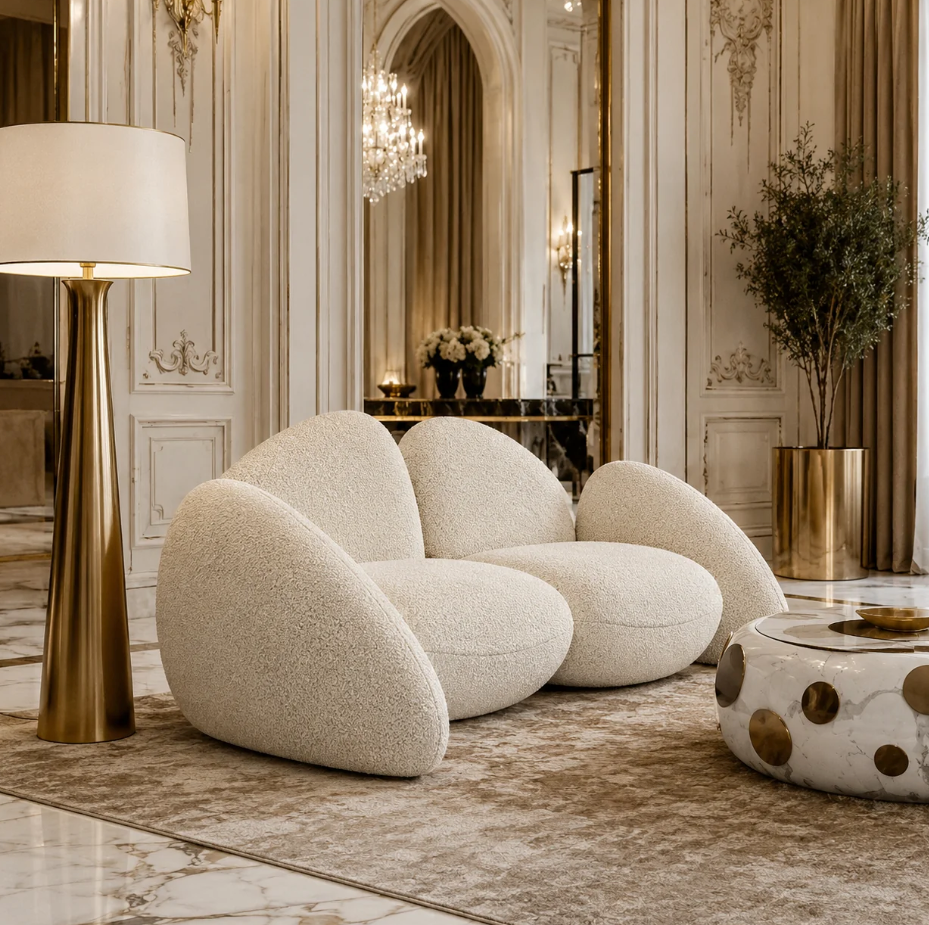 Rumi Modern Wabi Sabi Pebble Sofa