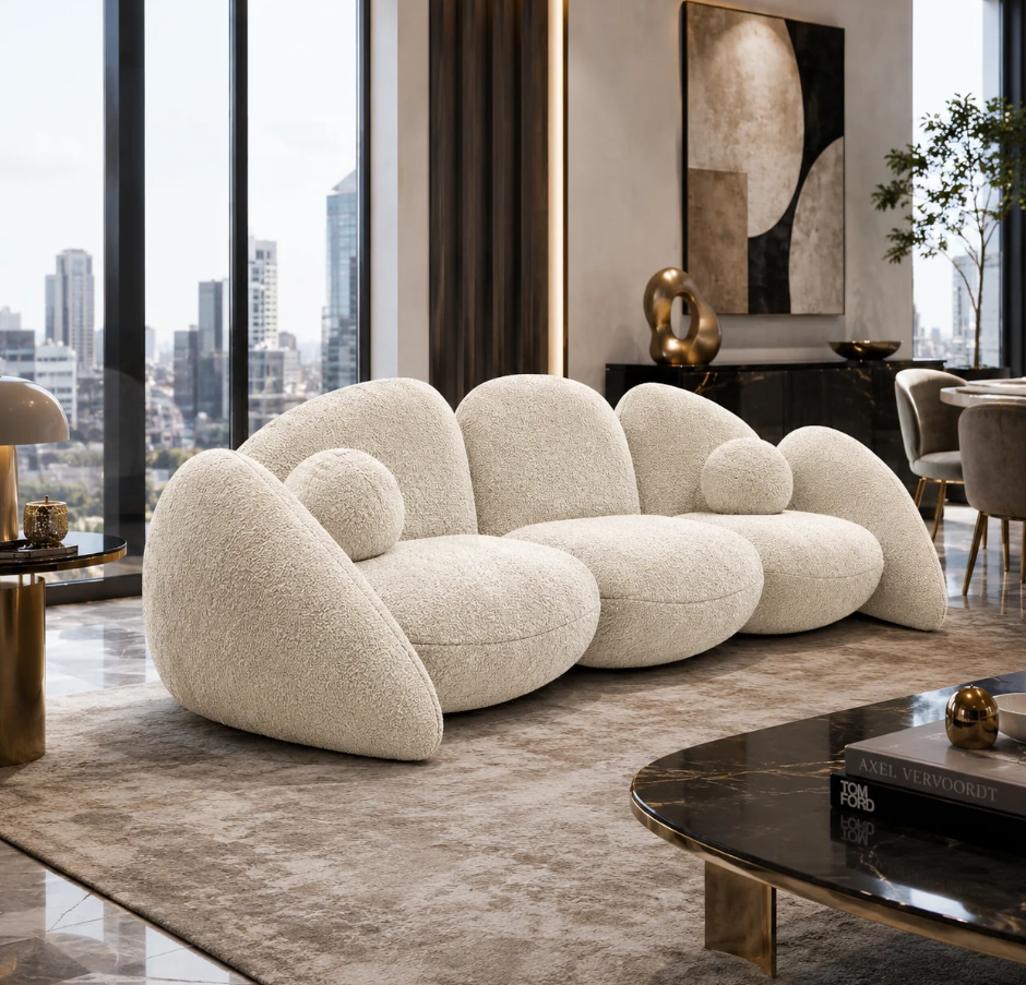 Rumi Modern Wabi Sabi Pebble Sofa