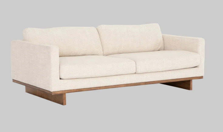 Modern 2-Seater Fabric Sofa – Off-White