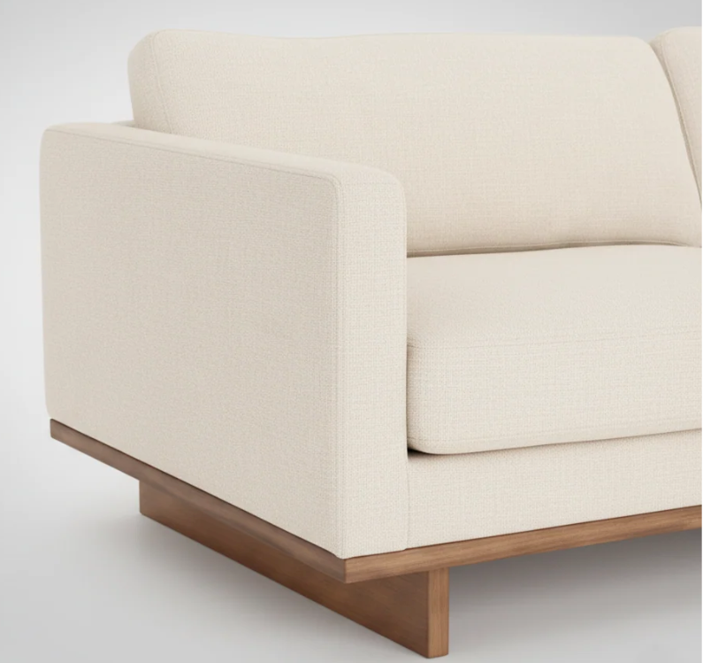 Modern 2-Seater Fabric Sofa – Off-White