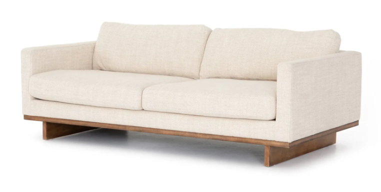 Modern 2-Seater Fabric Sofa – Off-White